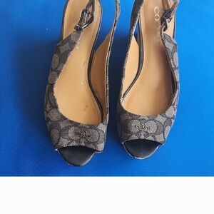 Coach Black Peep Toe Women's Shoes